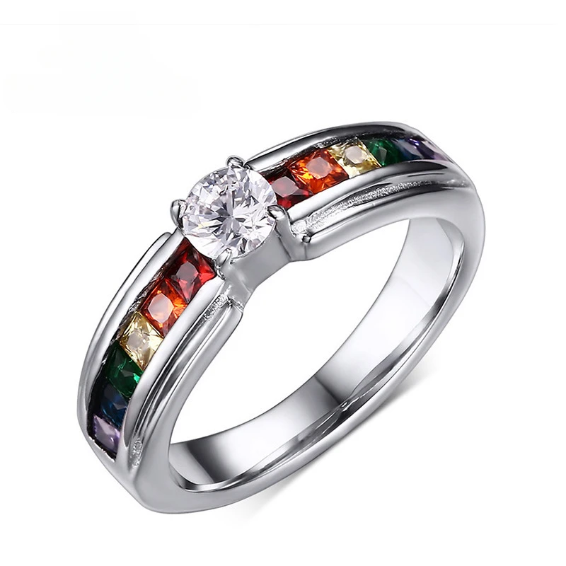 Fashion Six Color Accessories Set With Zircon Stainless Steel Rainbow Color Rings size 5-11
Fashion Six Color Accessories Set With Zircon Stainless Steel Rainbow Color Rings size 5-11