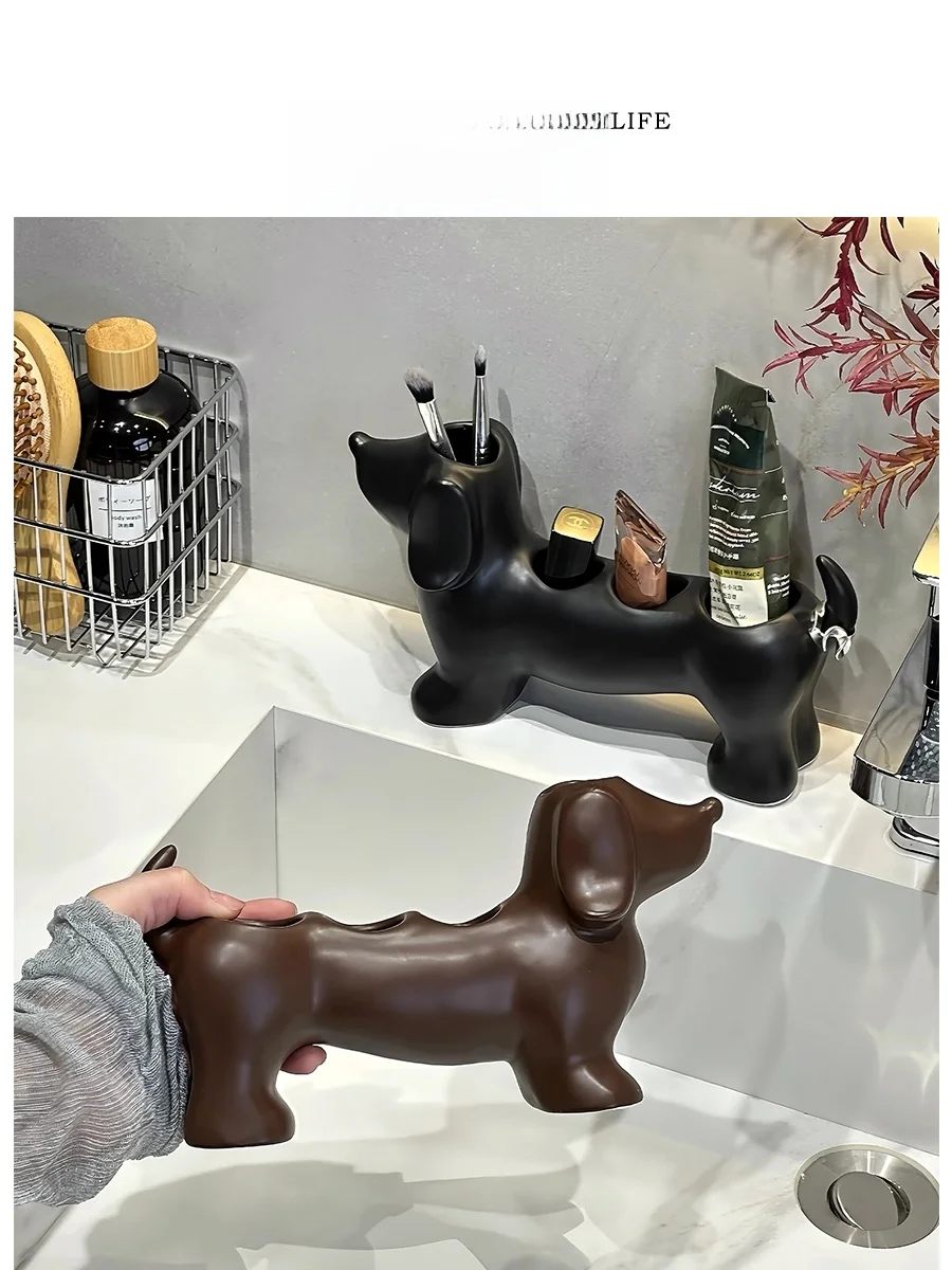 Tlife Wotray Ceramic Dog Shaped Toothbrush Holder Toothbrush Stand Home Bathroom Organizer Minimalist Style 4 Slots
Tlife Wotray Ceramic Dog Shaped Toothbrush Holder Toothbrush Stand Home Bathroom Organizer Minimalist Style 4 Slots