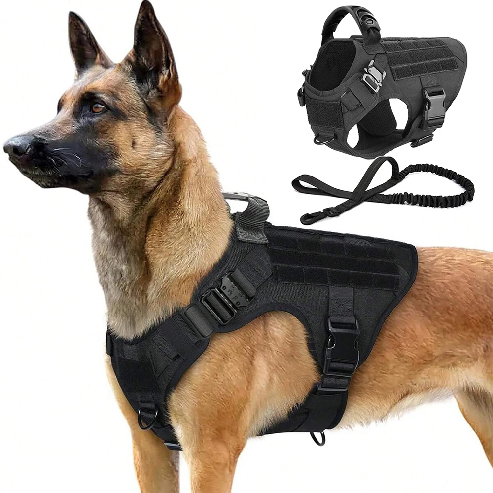 Tactical Harness and Leash Set For Large Dogs Training Vest Pet Military Harnesses Leash Outdoor German Shepherd Walking
Tactical Harness and Leash Set For Large Dogs Training Vest Pet Military Harnesses Leash Outdoor German Shepherd Walking