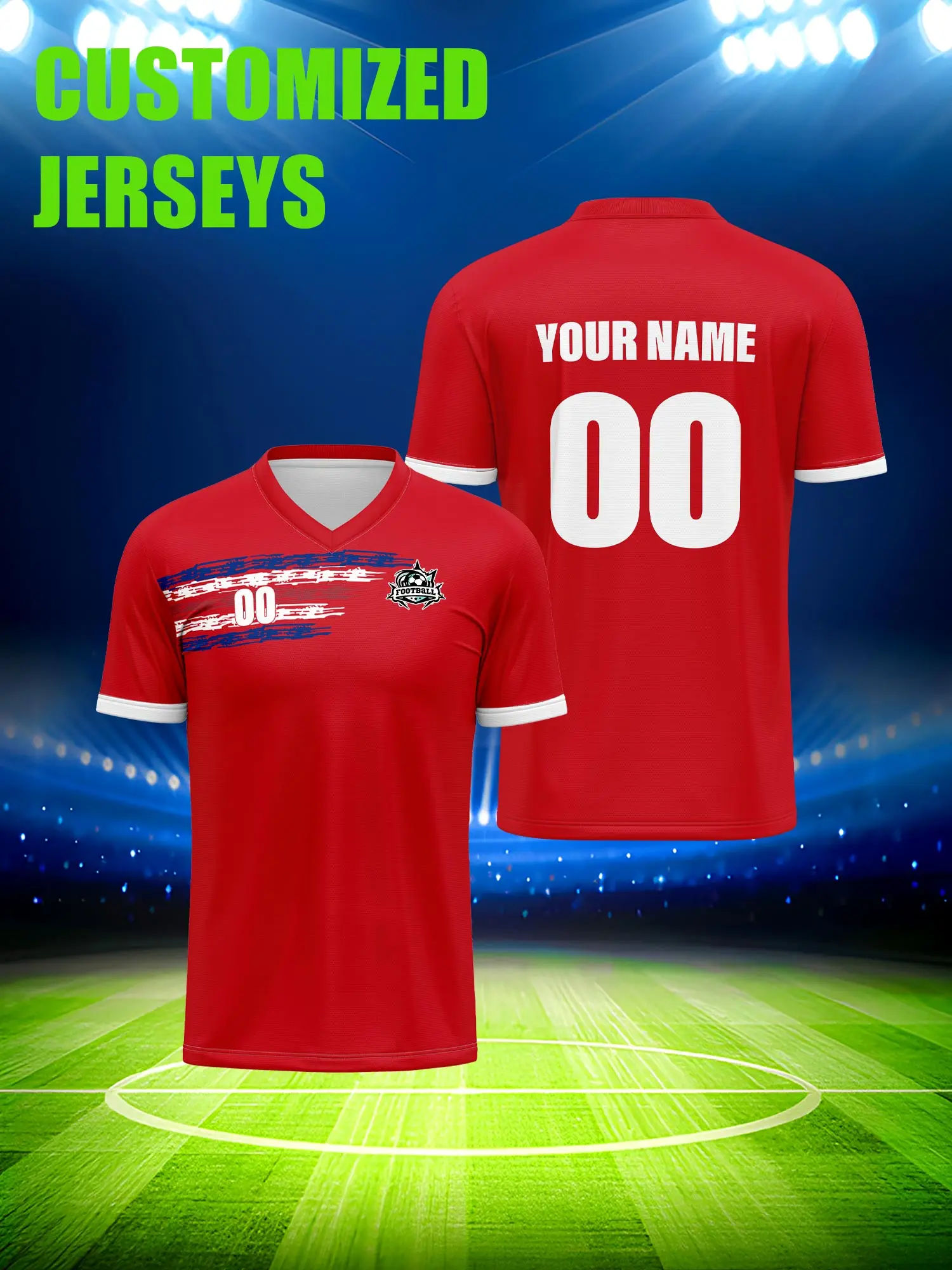Custom Soccer Jersey With Custom Image, Number And Name, league tournament championship contest uniform
Custom Soccer Jersey With Custom Image, Number And Name, league tournament championship contest uniform