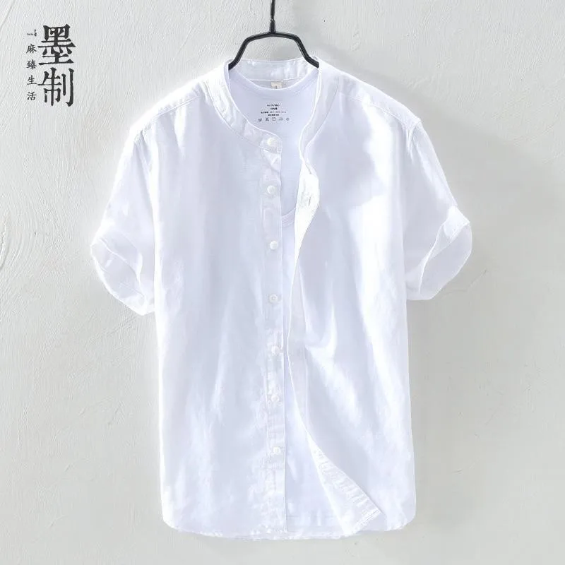 Lin Cotton Linen Men's Casual irt ort Sve Thin Loose Fit Summer White irt Fre Sle Casual irt Men's Faion
Lin Cotton Linen Men's Casual irt ort Sve Thin Loose Fit Summer White irt Fre Sle Casual irt Men's Faion
