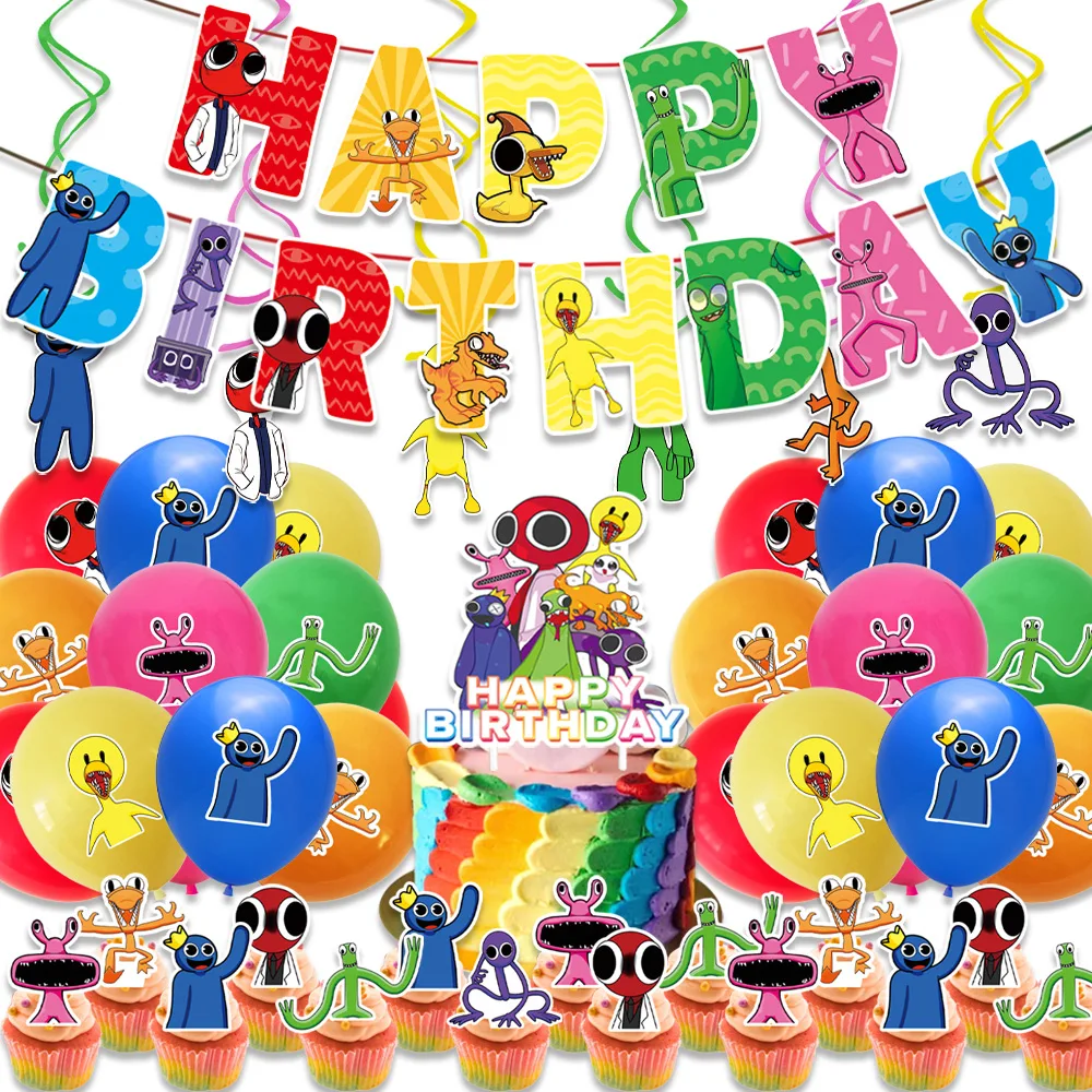 Cartoon Rainbow Friends Party Supplies Boys Birthday Party Disposable Tableware Set Paper Plate Cup Napkins Baby Shower Decor
Cartoon Rainbow Friends Party Supplies Boys Birthday Party Disposable Tableware Set Paper Plate Cup Napkins Baby Shower Decor