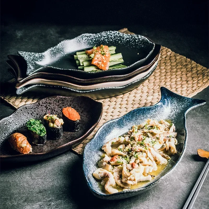 Japanese creative fish-shaped plate household large steamed fish fish plate sushi special ceramic plate
Japanese creative fish-shaped plate household large steamed fish fish plate sushi special ceramic plate