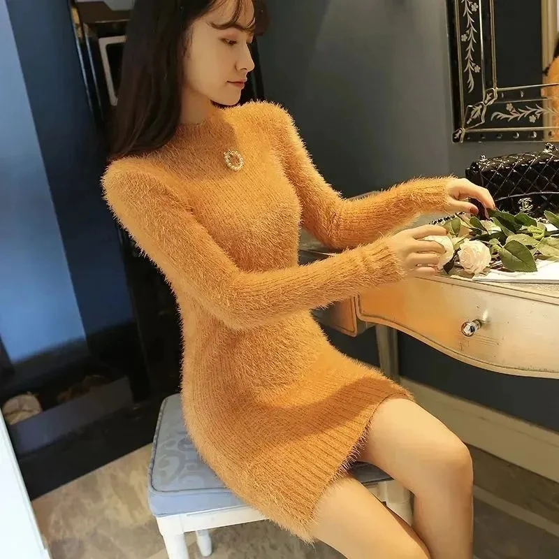 Imitation Mink Fleece Pullover Sweater Skirt Women Outer Wear 2025 New Autumn Winter Mid-Length Loose Knitte Base Shirt Skirts
Imitation Mink Fleece Pullover Sweater Skirt Women Outer Wear 2025 New Autumn Winter Mid-Length Loose Knitte Base Shirt Skirts