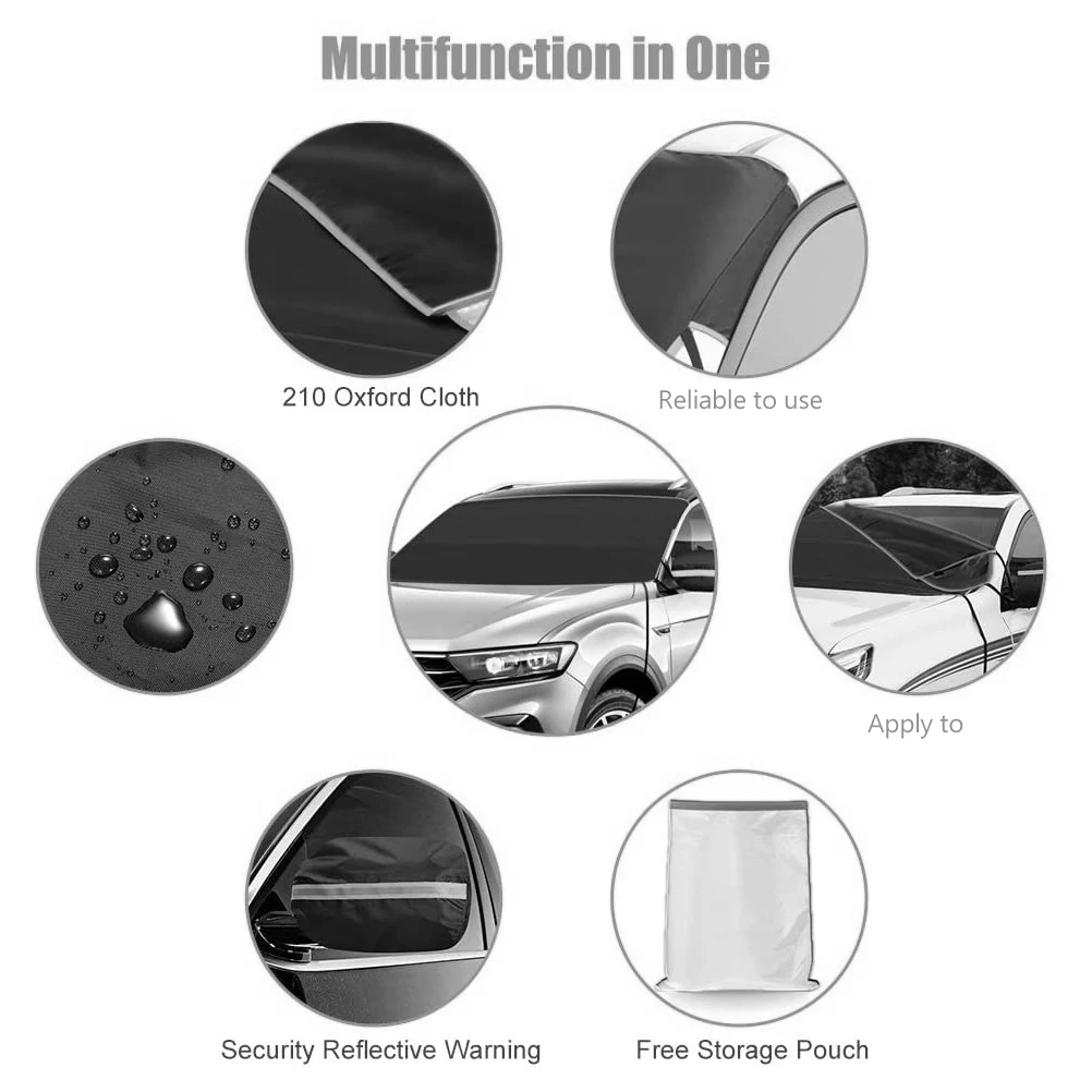 Car Snow Cover Windscreen Shield Waterproof Oxford Cloth Insulation Snowproof Frostproof Fold Carry Front Sunshade Night Use
Car Snow Cover Windscreen Shield Waterproof Oxford Cloth Insulation Snowproof Frostproof Fold Carry Front Sunshade Night Use