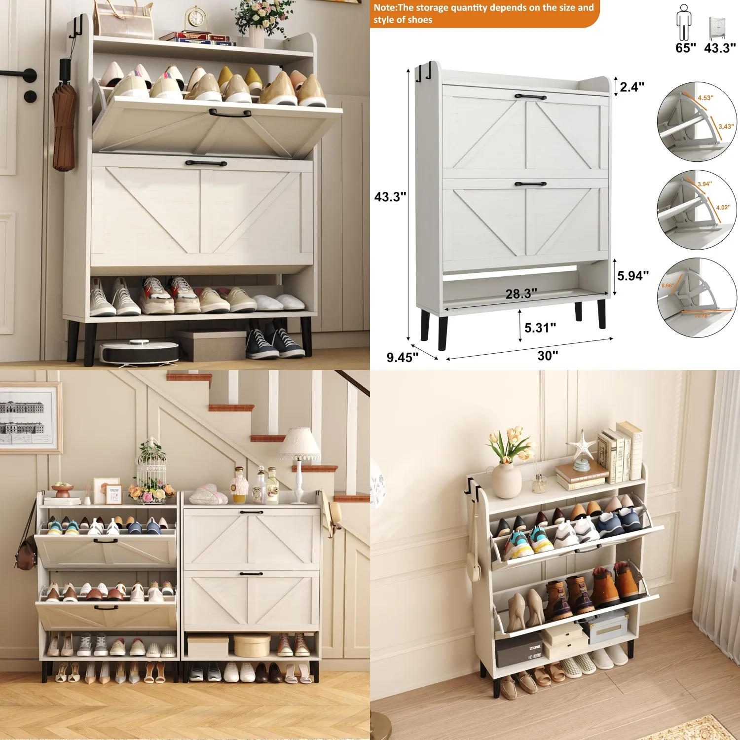 Shoe Storage Cabinet for Entryway, Slim Shoe Organizer with Two Flip Drawers, Narrow Shoe Rack Cabinet with Wood, Customized
Shoe Storage Cabinet for Entryway, Slim Shoe Organizer with Two Flip Drawers, Narrow Shoe Rack Cabinet with Wood, Customized