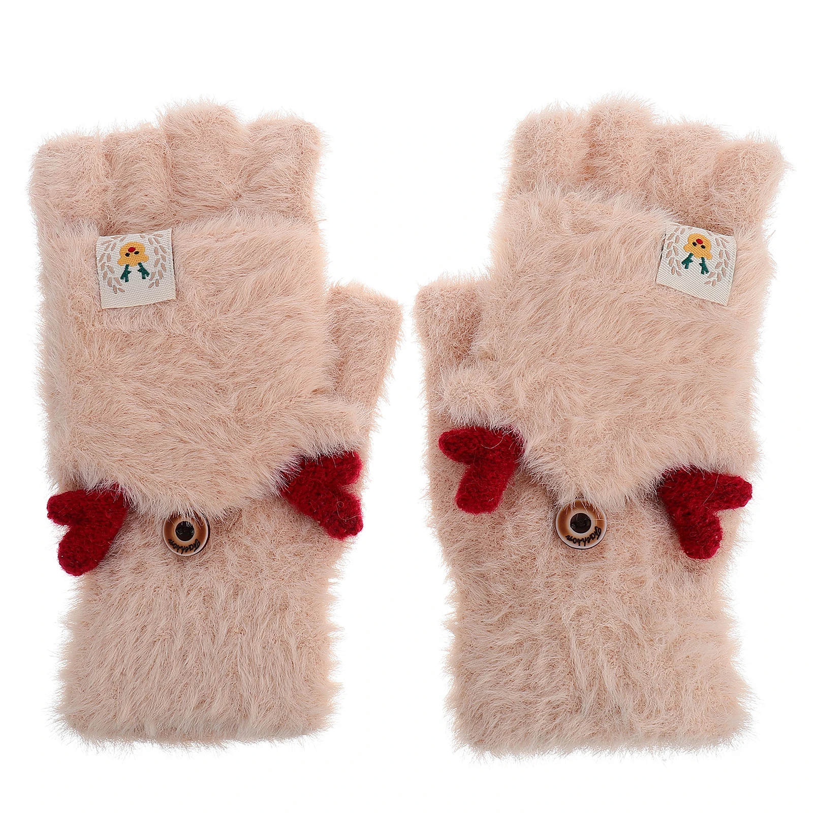 Fleece Lined Antler Gloves Warm Half Finger Beige Riding Gloves for Women Winter Outdoor Cartoon Style Christmas
Fleece Lined Antler Gloves Warm Half Finger Beige Riding Gloves for Women Winter Outdoor Cartoon Style Christmas