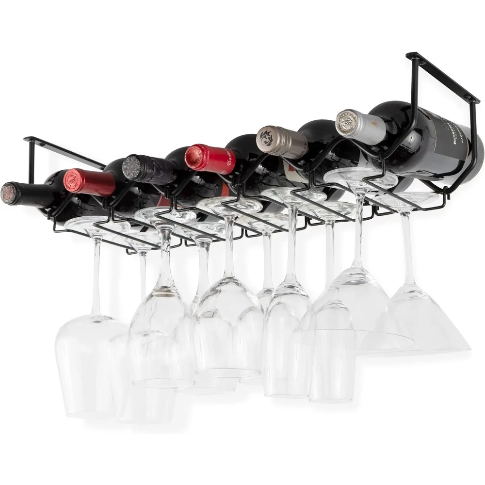 Under Cabinet Wine Rack with Glass Holder, 6-Bottle Metal Organizer for Kitchen Space Saving
Under Cabinet Wine Rack with Glass Holder, 6-Bottle Metal Organizer for Kitchen Space Saving