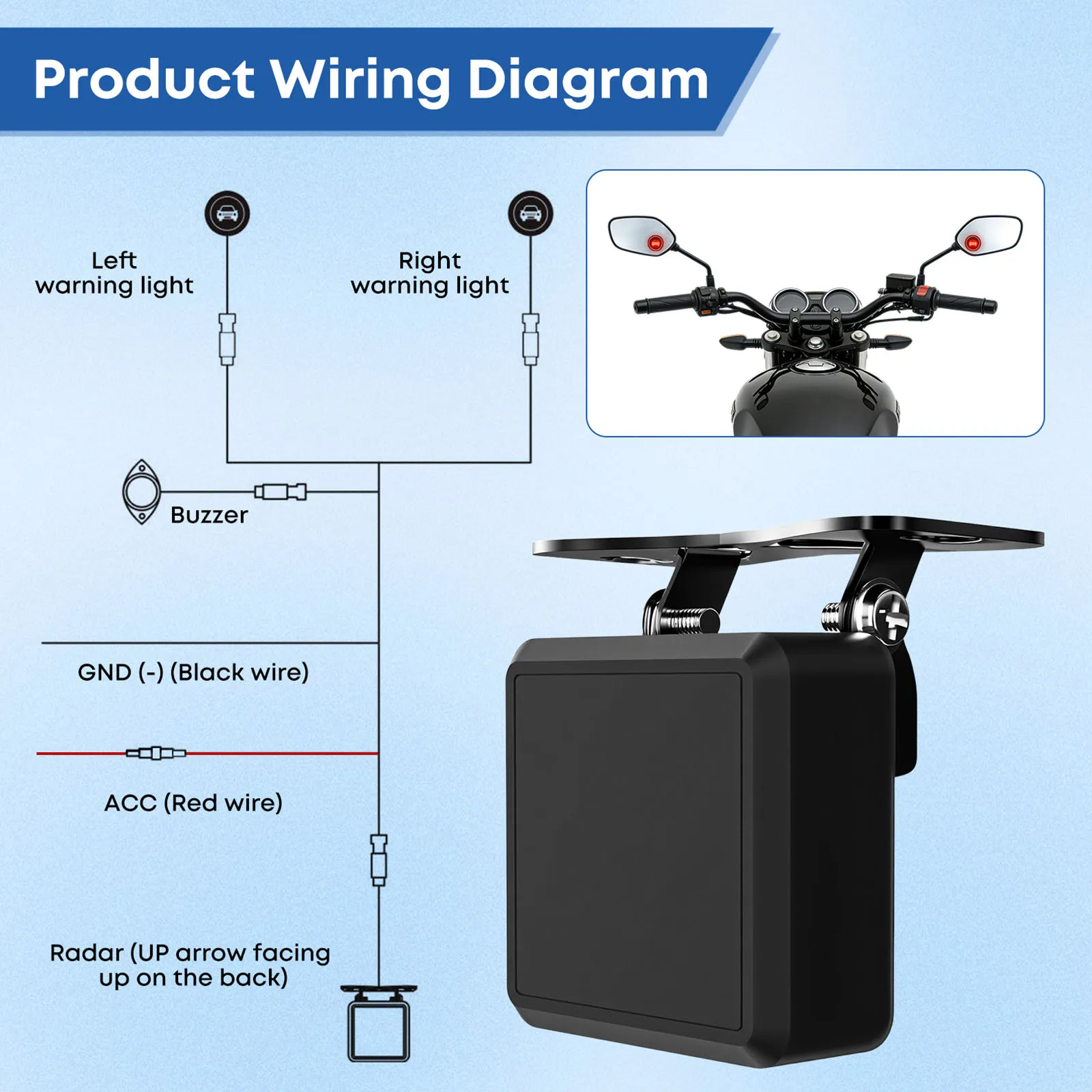 Motorcycle BSD 60GHz Blind Spot Detection System 50m Range Millimeter Wave Radar Reversing Sensor Motorcycle Accessories
Motorcycle BSD 60GHz Blind Spot Detection System 50m Range Millimeter Wave Radar Reversing Sensor Motorcycle Accessories