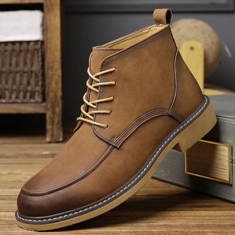 Natural Leather Chelsea Boots for Men Handmade Retro Mens Ankle Boots Quality Lace-up Zipper Large Size Shoes Botas Hombre 38-46
Natural Leather Chelsea Boots for Men Handmade Retro Mens Ankle Boots Quality Lace-up Zipper Large Size Shoes Botas Hombre 38-46