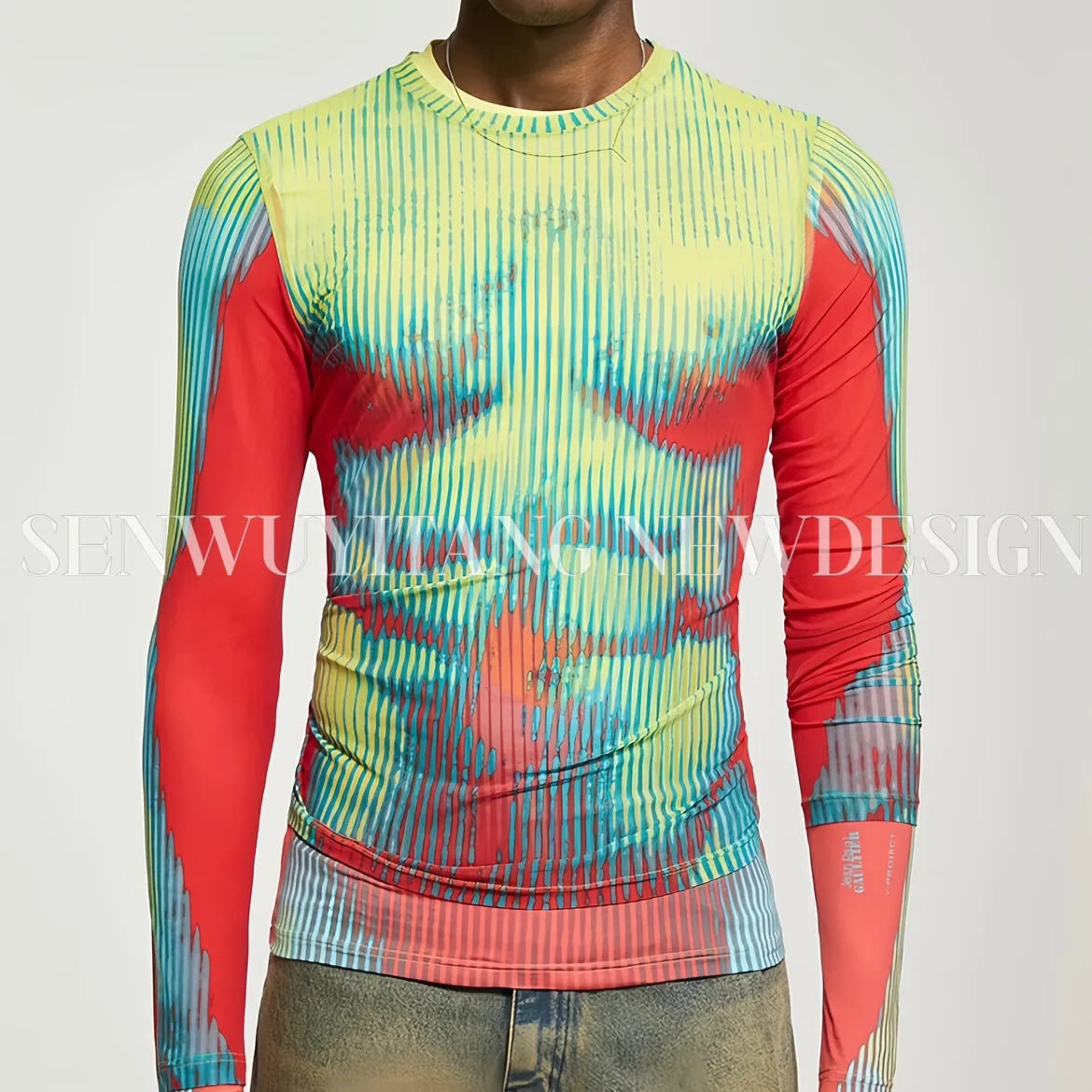 Men Long Sleeve T-shirt New Bar Women Personality Performance Clothing DJ Singer Dancer Sexy Body Gradual Printing Underlay Top
Men Long Sleeve T-shirt New Bar Women Personality Performance Clothing DJ Singer Dancer Sexy Body Gradual Printing Underlay Top