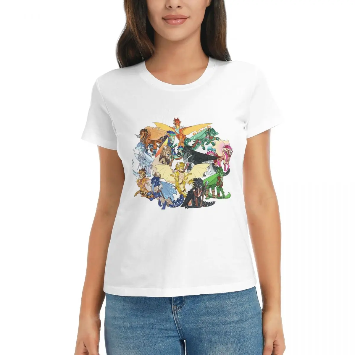 Женская футболка Wing Of Fire All Dragon, летние футболки с короткими рукавами и круглым вырезом, хлопковые футболки, одежда, топы, уличная одежда
Женская футболка Wing Of Fire All Dragon, летние футболки с короткими рукавами и круглым вырезом, хлопковые футболки, одежда, топы, уличная одежда