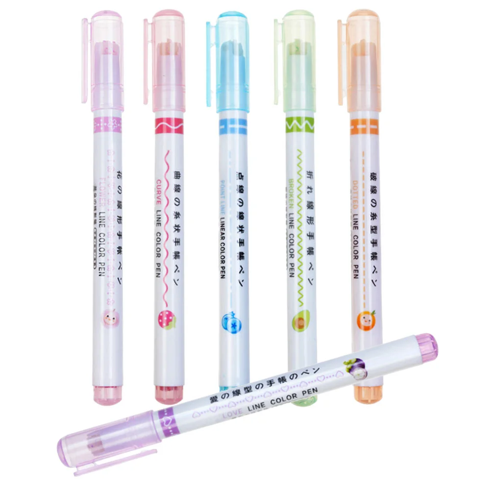 6 Pcs Set Linear Highlighter Erasable Curva Pen Brand Abs Glitter Highlighters Kawaii School Supplies
6 Pcs Set Linear Highlighter Erasable Curva Pen Brand Abs Glitter Highlighters Kawaii School Supplies