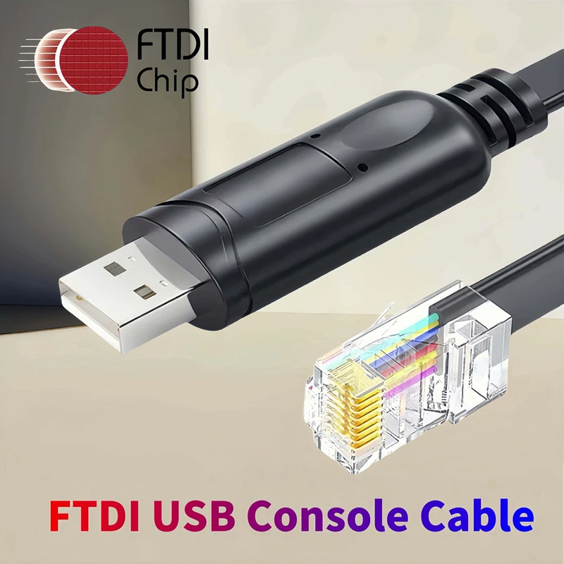 Чип FTDI длиной 1,8 м, FT232R, USB-кабель консоли типа A, штекер USB-разъем RJ45 8P8C, кабель консоли с откидной крышкой для Cisco Huawei H3C Tengda 
Чип FTDI длиной 1,8 м, FT232R, USB-кабель консоли типа A, штекер USB-разъем RJ45 8P8C, кабель консоли с откидной крышкой для Cisco Huawei H3C Tengda