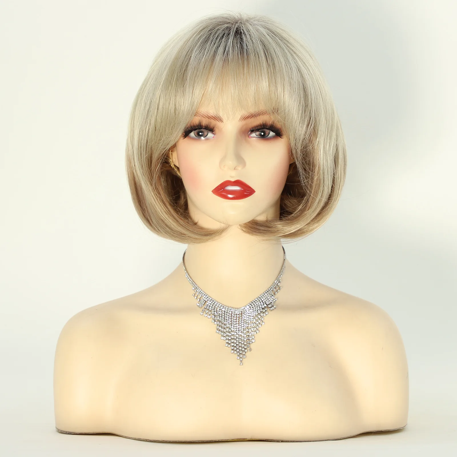 European and American wigs female short hair gradual change blond wig bobo inner buckle chemical fiber wig headgear
European and American wigs female short hair gradual change blond wig bobo inner buckle chemical fiber wig headgear