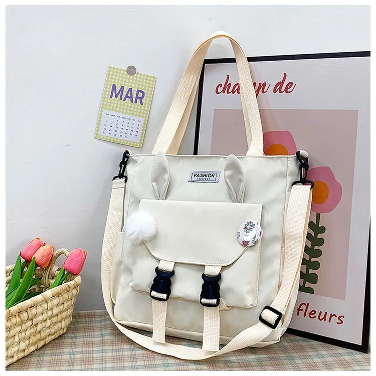 Student Class Shoulder Handbag Nylon Tote Large Capacity Rabbit Ear Cartoon Cute Shoulder Crossbody Bags
Student Class Shoulder Handbag Nylon Tote Large Capacity Rabbit Ear Cartoon Cute Shoulder Crossbody Bags