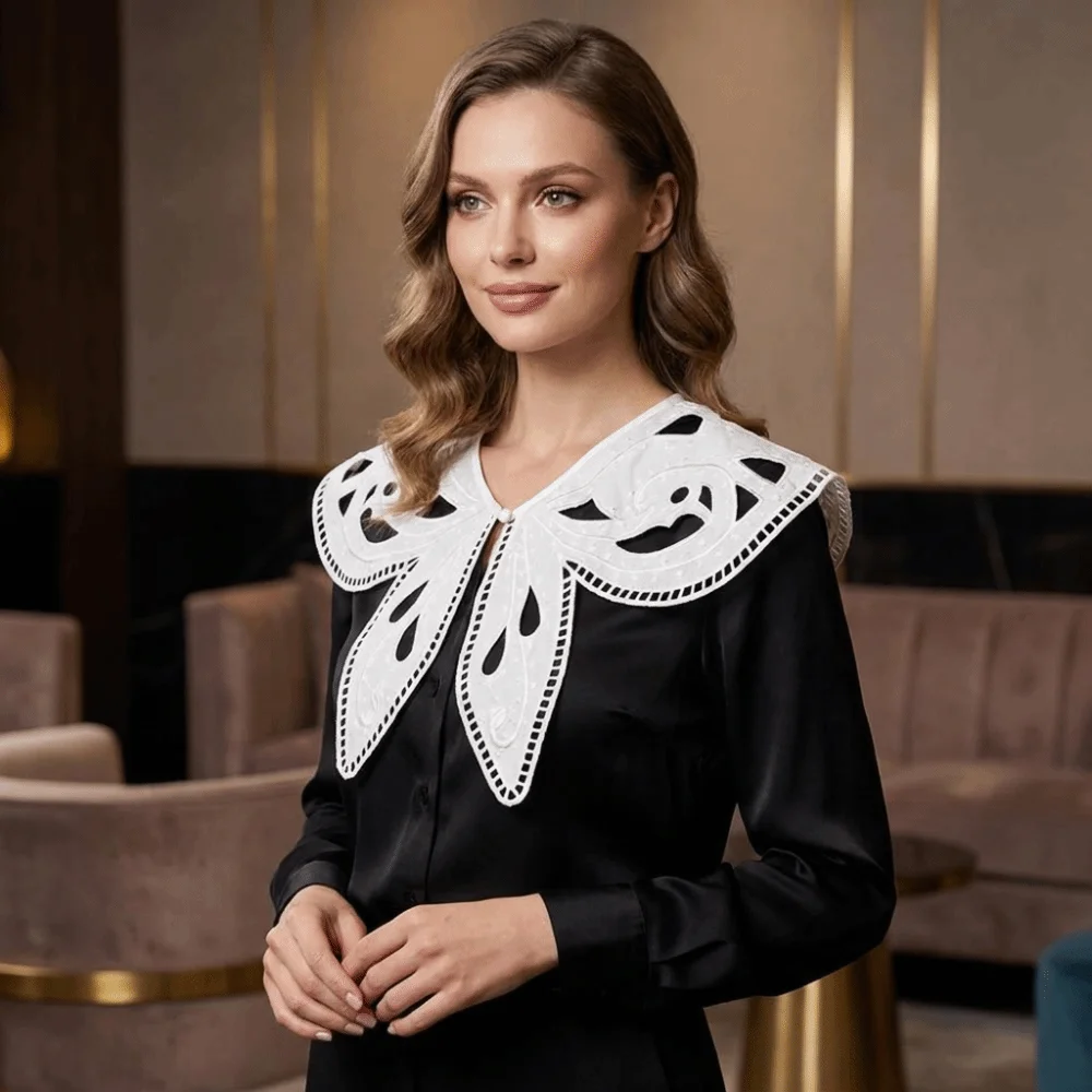 Polyester Embroidered Lace Fake Collar Detachable Sweet Floral Collar Vintage Style Hollow-Out Decorative Fake Collar Dresses
Polyester Embroidered Lace Fake Collar Detachable Sweet Floral Collar Vintage Style Hollow-Out Decorative Fake Collar Dresses