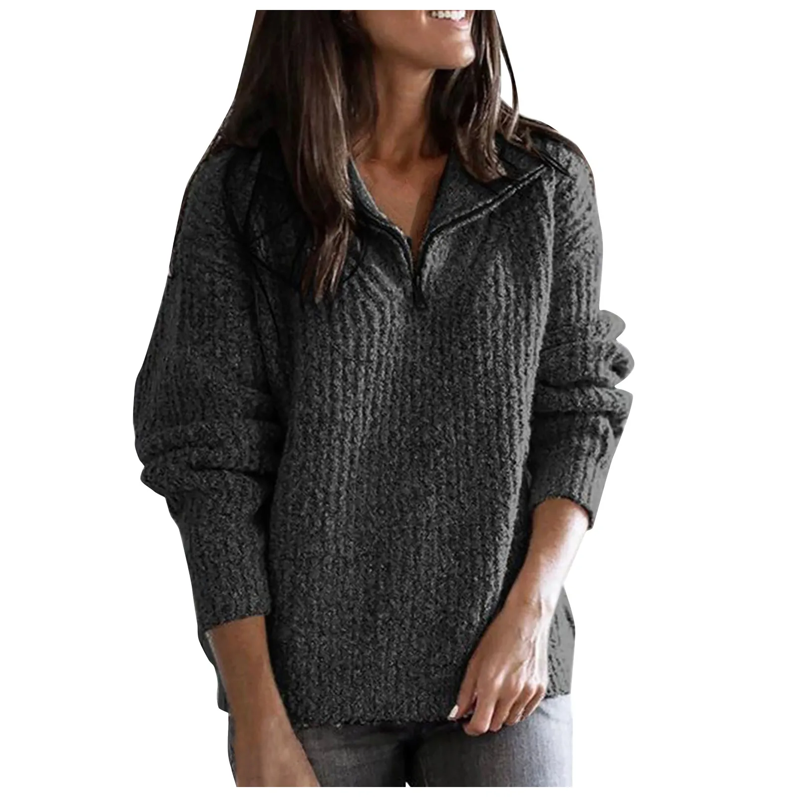 Women Half Zipper Knitted Pullover Tops Long Sleeve Casual All-Match Turn-Down Collar 100% Cashmere Sweater for Female 2023 New
Women Half Zipper Knitted Pullover Tops Long Sleeve Casual All-Match Turn-Down Collar 100% Cashmere Sweater for Female 2023 New