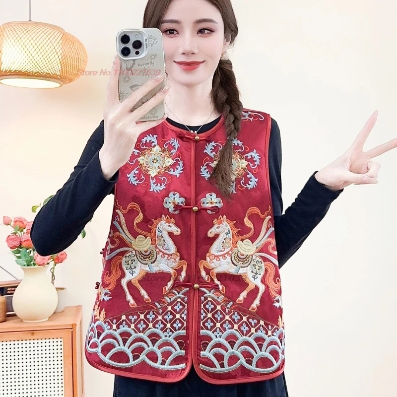 2026 chinese vintage vest horse embroidery satin jacquard vest traditional ethnic waistcoat sleeveless jacket o-neck folk vest
2026 chinese vintage vest horse embroidery satin jacquard vest traditional ethnic waistcoat sleeveless jacket o-neck folk vest