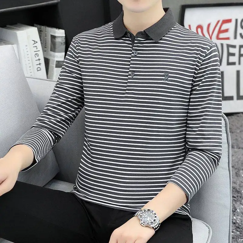 Casual Long Sleeve Shirt Stripe Pattern Turn-down Collar Base Shirt Cotton Material Youth Trend Autumn Season Regular Fit
Casual Long Sleeve Shirt Stripe Pattern Turn-down Collar Base Shirt Cotton Material Youth Trend Autumn Season Regular Fit