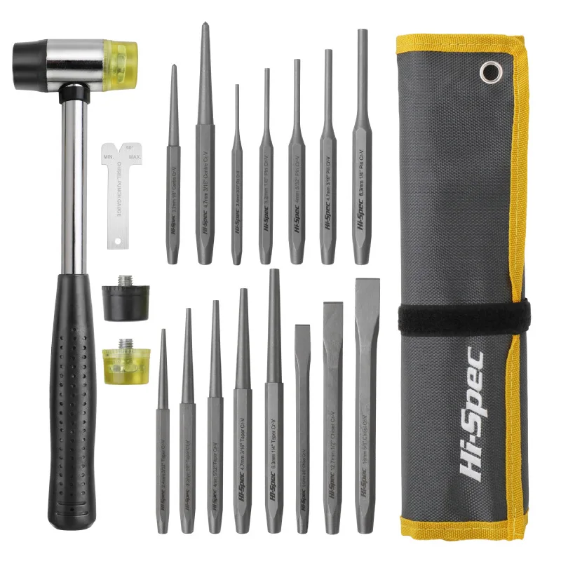 19PCS High Hardness Punch & Chisel Tool Kit, Steel Center Drill Bits and Conical Positioning Punches, Multipurpose Set for Metal
19PCS High Hardness Punch & Chisel Tool Kit, Steel Center Drill Bits and Conical Positioning Punches, Multipurpose Set for Metal