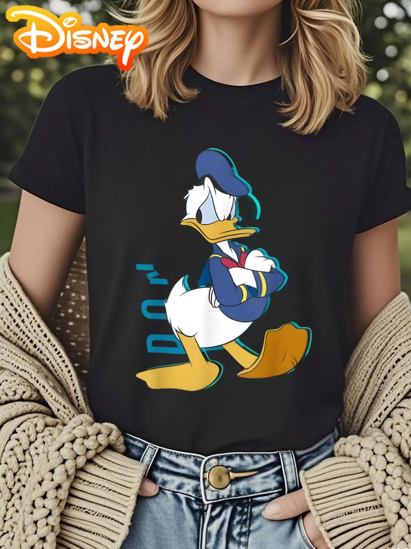 Disney Women's Donald Duck Classic Cartoon Graphic T-Shirt - Soft Short Sleeve Casual Tee with Playful Character Design
Disney Women's Donald Duck Classic Cartoon Graphic T-Shirt - Soft Short Sleeve Casual Tee with Playful Character Design