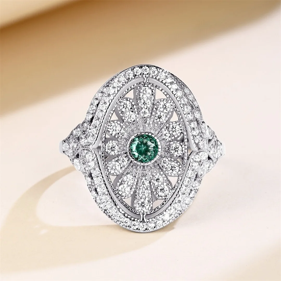 Big Exaggerated Daisy Flower Rings Sparkling Cubic Zirconia Silver Rings for Women
Big Exaggerated Daisy Flower Rings Sparkling Cubic Zirconia Silver Rings for Women