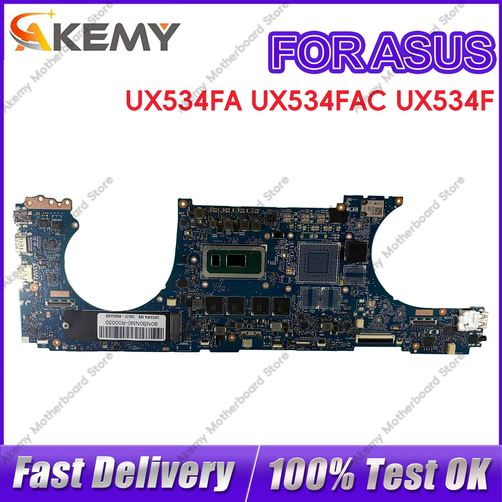 UX534FA Laptop Motherboard For ASUS BX533FTC UX534FT UX534F BX534FTC UX534FTC RX534FTC BX534FT Mainboard With 10th Gen I3 i5 i7
UX534FA Laptop Motherboard For ASUS BX533FTC UX534FT UX534F BX534FTC UX534FTC RX534FTC BX534FT Mainboard With 10th Gen I3 i5 i7