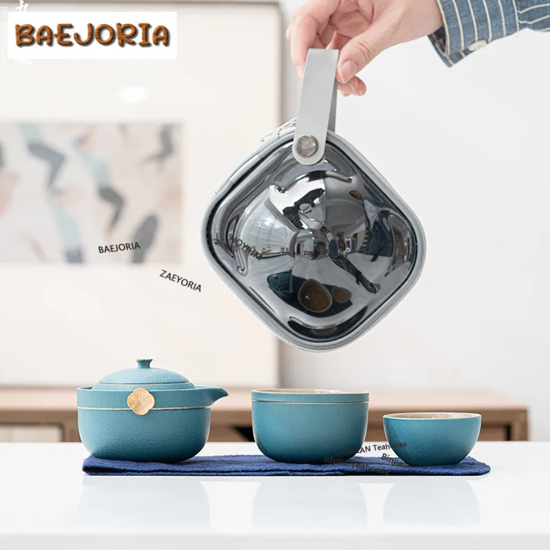 Crude Pottery Travel Tea Set Kit Boutique 1 Pot 2 Cups Tea Brewing Organizer Portable Camping Stock Bags Tea Ceremony Decoration
Crude Pottery Travel Tea Set Kit Boutique 1 Pot 2 Cups Tea Brewing Organizer Portable Camping Stock Bags Tea Ceremony Decoration