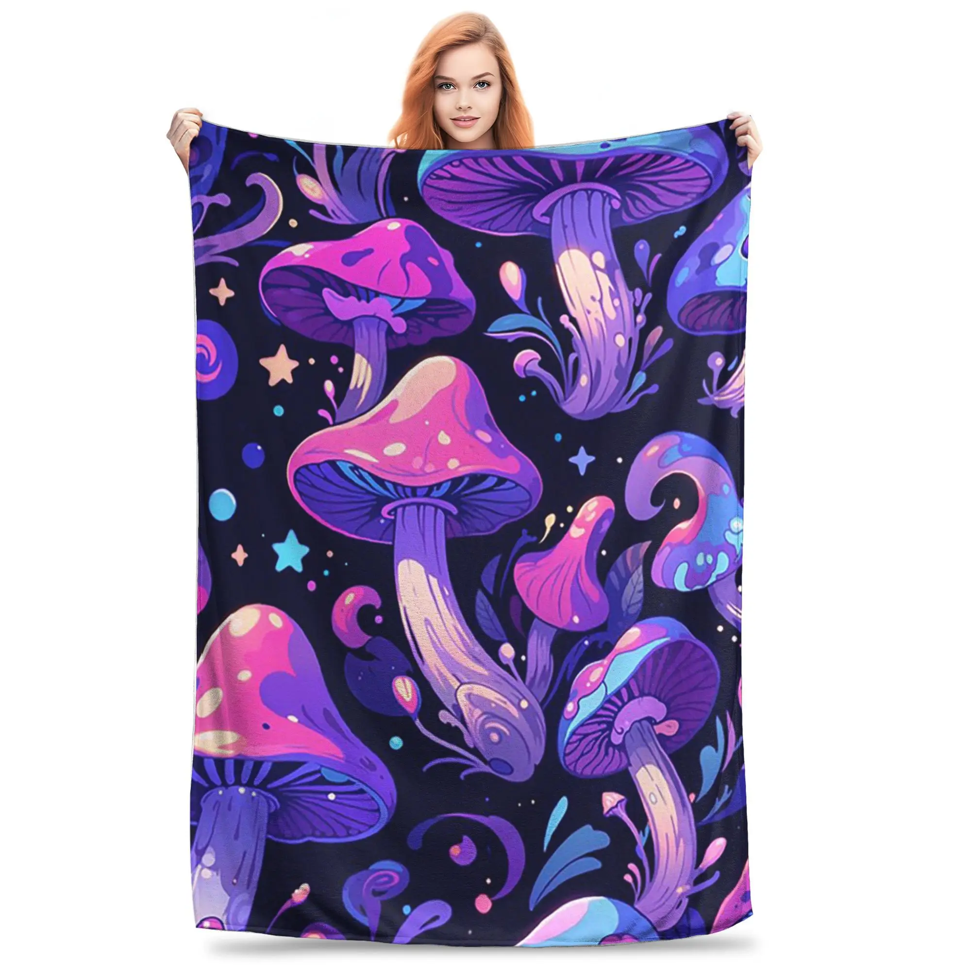 Flannel Throw Blanket Magic Deadly Mushrooms Trippy Warm Plush Blankets Soft Bedding for Bed Living room Home Picnic Couch
Flannel Throw Blanket Magic Deadly Mushrooms Trippy Warm Plush Blankets Soft Bedding for Bed Living room Home Picnic Couch