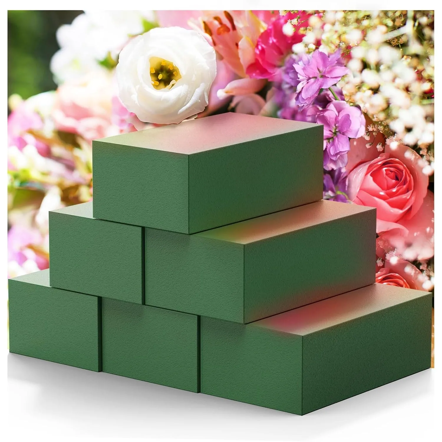 2025 New 6-Pack Floral Foam Blocks 5.5inch x 3.1inch x 1.6inch, Wet & Dry Florist Green Foam for Arrangements
2025 New 6-Pack Floral Foam Blocks 5.5inch x 3.1inch x 1.6inch, Wet & Dry Florist Green Foam for Arrangements