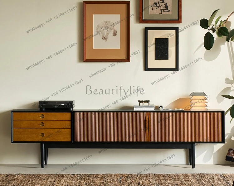 TV cabinet black solid wood small apartment living room home retro medium and ancient style TV cabinet
TV cabinet black solid wood small apartment living room home retro medium and ancient style TV cabinet