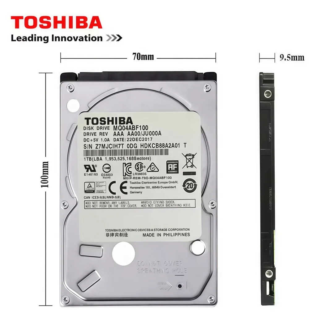 Original Toshiba 2.5 " Internal HDD 2TB 1TB 500GB 250GB Notebook Internal HDD Hard Disk 5400-7200RPM For Laptop PC
Original Toshiba 2.5 " Internal HDD 2TB 1TB 500GB 250GB Notebook Internal HDD Hard Disk 5400-7200RPM For Laptop PC