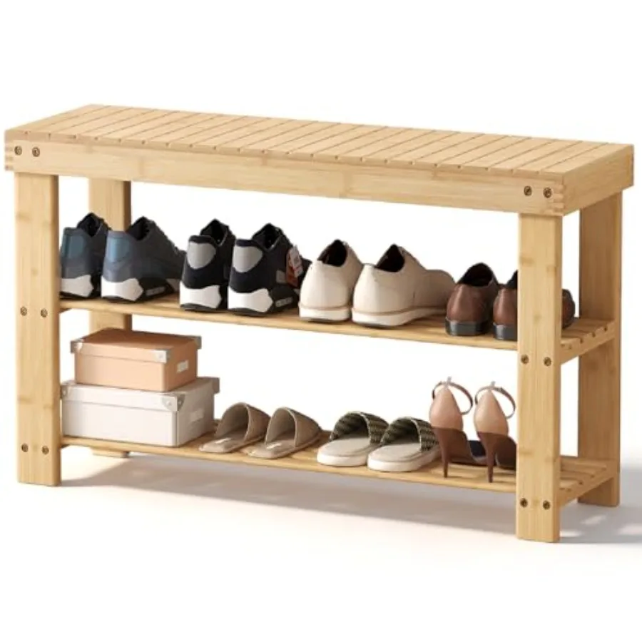 Wooden Shoe Rack Bench, 3-Tier Bamboo Entryway Benches with Storage, Holds Up to 286 lb Storage Organizer, Suitable for Bedroom
Wooden Shoe Rack Bench, 3-Tier Bamboo Entryway Benches with Storage, Holds Up to 286 lb Storage Organizer, Suitable for Bedroom