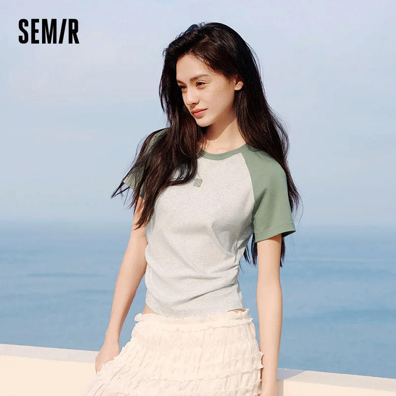 Semir Color Block Raglan Short Sleeve Tee Women Slim Fit 2025 Summer New Cooling Casual Top for Flattering Look
Semir Color Block Raglan Short Sleeve Tee Women Slim Fit 2025 Summer New Cooling Casual Top for Flattering Look