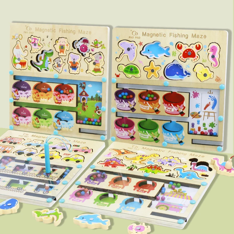 Wooden Magnetic Fishing Matching Board Puzzle Montessori Toys Hand Grab Board Animal Traffic Cognition Learning Educational Gift
Wooden Magnetic Fishing Matching Board Puzzle Montessori Toys Hand Grab Board Animal Traffic Cognition Learning Educational Gift