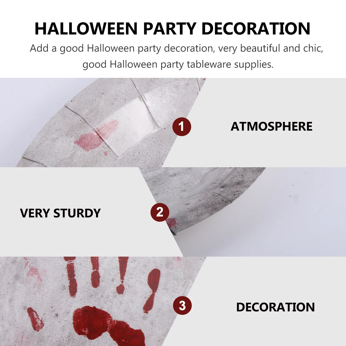 24 PCS Party Supplies Paper Tray Halloween Bloody Hand Prints Serving Dishes Decorate
24 PCS Party Supplies Paper Tray Halloween Bloody Hand Prints Serving Dishes Decorate