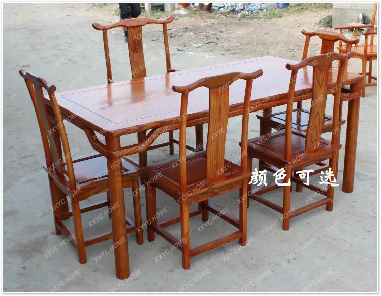 Solid wood dining table and chair combination, new Chinese simple rectangular home dining table
Solid wood dining table and chair combination, new Chinese simple rectangular home dining table