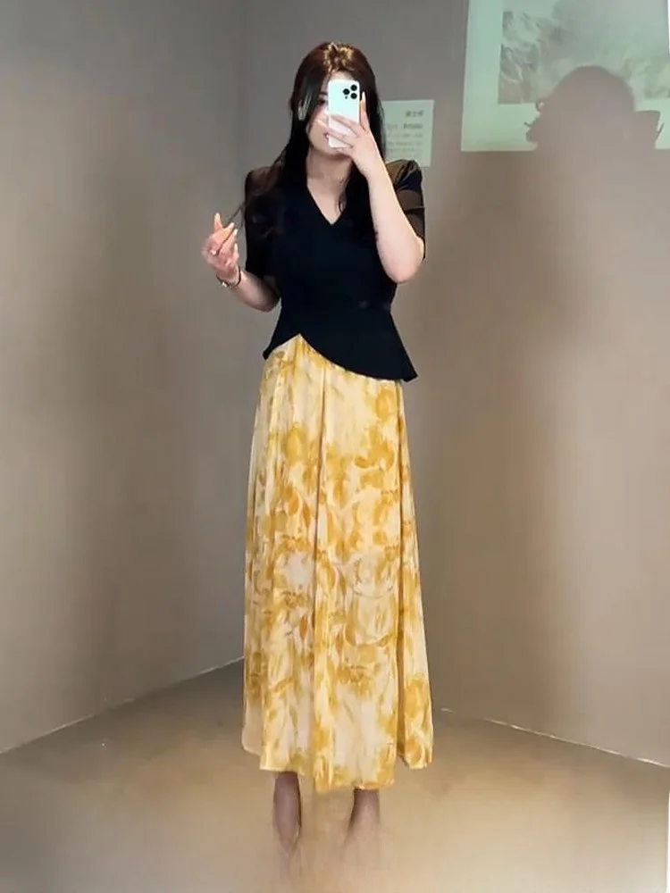 Floral Print f-Skirt ort-Sve Women's Faion Summer Outfit plus Size Set Korean Sle High Waist A-Line Skirt
Floral Print f-Skirt ort-Sve Women's Faion Summer Outfit plus Size Set Korean Sle High Waist A-Line Skirt