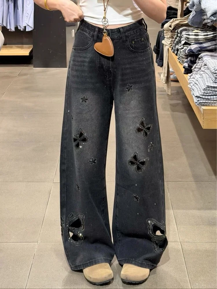 2026 American Retro Y2K Style Hollow Out Bowknot Washed Black Baggy Jeans Pants For Women Clothing Straight Loose Denim Trousers
2026 American Retro Y2K Style Hollow Out Bowknot Washed Black Baggy Jeans Pants For Women Clothing Straight Loose Denim Trousers