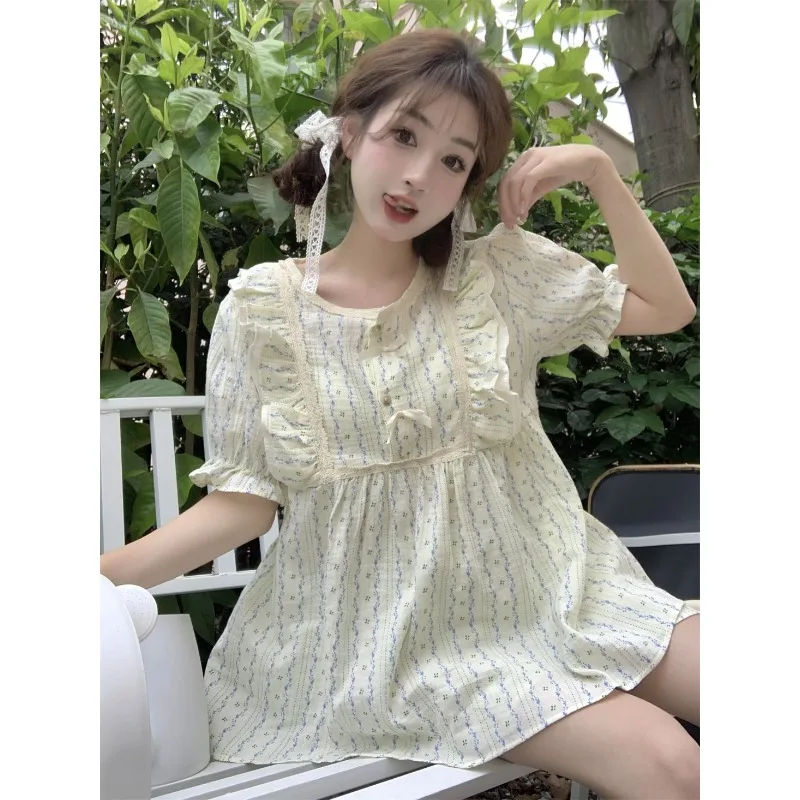 Sweet Y2k Lace Women Summer Sleepwear Sleeveless Tops Shorts Two-piece Set Pajama Sets Kawaii Cartoon Print Nightwear Loungewear
Sweet Y2k Lace Women Summer Sleepwear Sleeveless Tops Shorts Two-piece Set Pajama Sets Kawaii Cartoon Print Nightwear Loungewear