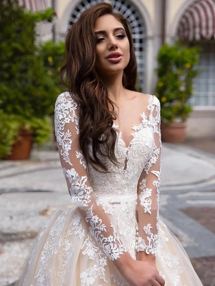 Romantic A-Line Wedding Dress Sweetheart Lace Bridal Gown Long Sleeve Princess Plus Size Customized High Quality Robe De Mariee
Romantic A-Line Wedding Dress Sweetheart Lace Bridal Gown Long Sleeve Princess Plus Size Customized High Quality Robe De Mariee