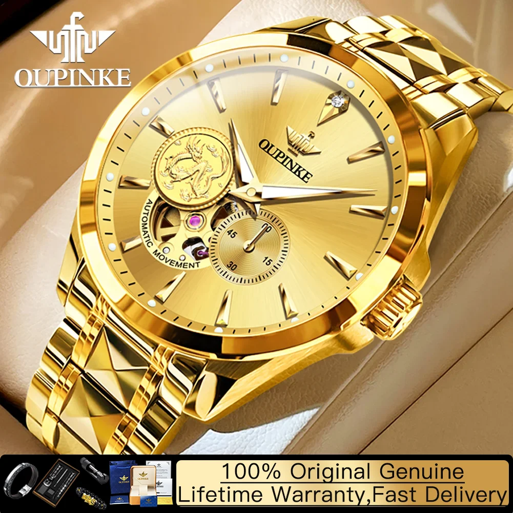 OUPINKE 3260, мужские часы, роскошные часы из настоящего золота с драконом, оригинальные автоматические механические часы, водонепроницаемые часы со скелетом для мужчин
OUPINKE 3260, мужские часы, роскошные часы из настоящего золота с драконом, оригинальные автоматические механические часы, водонепроницаемые часы со скелетом для мужчин
