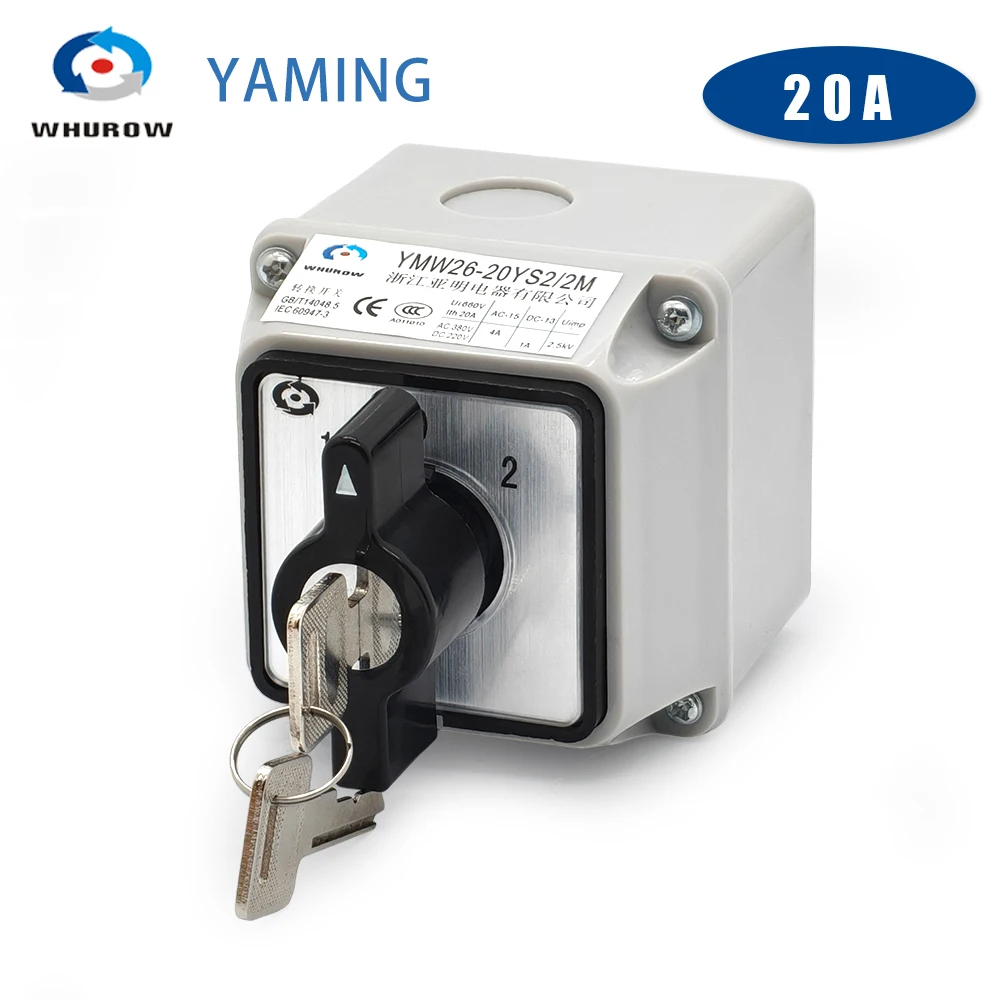 LW26-20MS Key Cam Switch With Protective Box Three Positions ON-OFF-ON Rotary Changeover Silver Contact YMW26-20A
LW26-20MS Key Cam Switch With Protective Box Three Positions ON-OFF-ON Rotary Changeover Silver Contact YMW26-20A