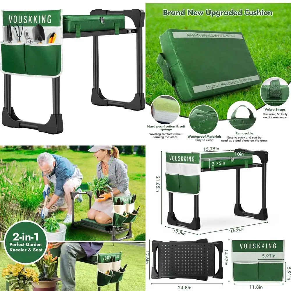 Upgraded Garden Kneeler and Seat - Durable, Wide, 350lbs Capacity with Tool Bag, Suitable for Men and Women, Green
Upgraded Garden Kneeler and Seat - Durable, Wide, 350lbs Capacity with Tool Bag, Suitable for Men and Women, Green