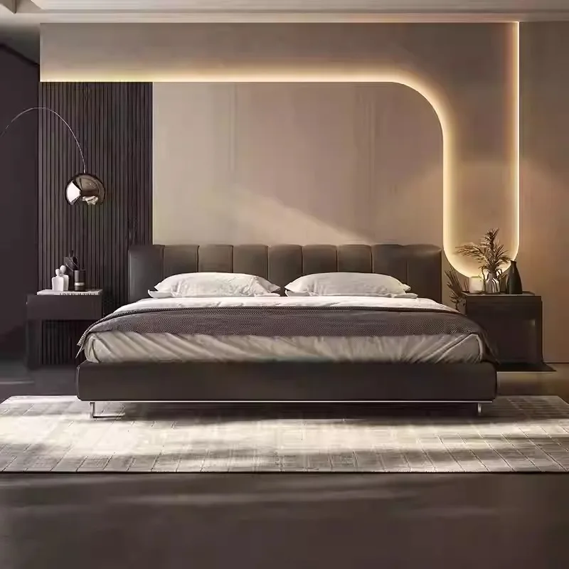 #High-Quaility Minimalist Piano Key Head Layer of Cowhide Leather Bed Double Soft Cushion Designer Large Bed
#High-Quaility Minimalist Piano Key Head Layer of Cowhide Leather Bed Double Soft Cushion Designer Large Bed