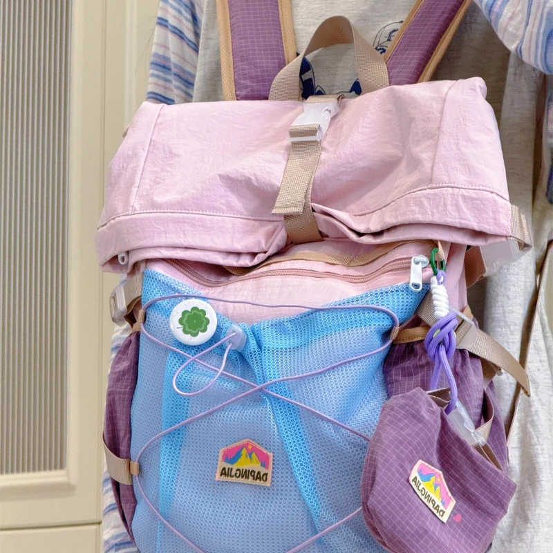 Повседневный дорожный рюкзак контрастного цвета в стиле пэчворк Y2k, эстетический школьный рюкзак в стиле Харадзюку в стиле гранж, женские студенческие винтажные модные рюкзаки 
Повседневный дорожный рюкзак контрастного цвета в стиле пэчворк Y2k, эстетический школьный рюкзак в стиле Харадзюку в стиле гранж, женские студенческие винтажные модные рюкзаки