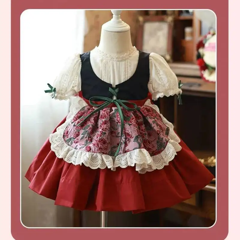 Ins Handmade Kids Princess Dress Rose Tutu Wedding Dress Girls Lolita Summer New Fake Two Pieces Flower Girls Court Style Skirt
Ins Handmade Kids Princess Dress Rose Tutu Wedding Dress Girls Lolita Summer New Fake Two Pieces Flower Girls Court Style Skirt