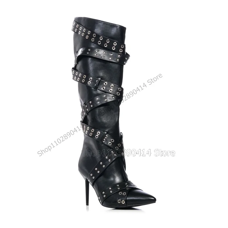 Black Belt Fastener Decor Pointed Toe Boots Knee High Women Shoes Thin High Heels Side Zipper Fashion 2023 Zapatos Para Mujere
Black Belt Fastener Decor Pointed Toe Boots Knee High Women Shoes Thin High Heels Side Zipper Fashion 2023 Zapatos Para Mujere