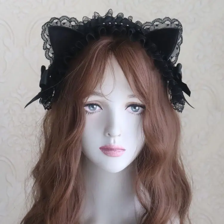Gothic Dark KC Headpiece Lolita Bow Hairband Anime Cosplay Lace Cat Ear Headband Alt Subculture Fashion Women Hair Accessory
Gothic Dark KC Headpiece Lolita Bow Hairband Anime Cosplay Lace Cat Ear Headband Alt Subculture Fashion Women Hair Accessory